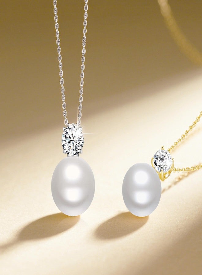 SUNFEEL 925 Sterling Silver Pearl Necklaces for women, 5A CZ 10MM Single Pearl Pendant Necklace Gifts for Her Mom Wife Girlfriend Engagement Wedding Birdal Christmas Trendy Jewelry - Image 5